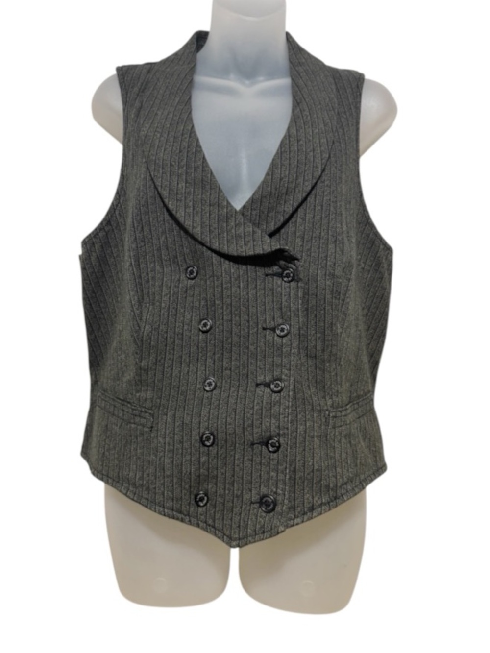 Lauren Ralph Lauren Grey Pinstripe Double-Breasted Vest